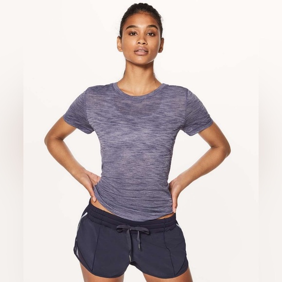 🍋Lululemon Long Distance Short Sleeve in Heathered Viola - Picture 5 of 9